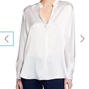 NWT Vince Silk Half Placket Blouse 2